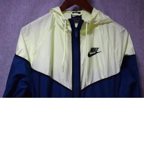 Nike Women’s Windrunner Full-Zip Hooded Jacket – Blue/Volt – Size M - Picture 2 of 4